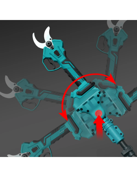 Kit 3in1 Forbici Potatura Elettrica Batteria 48V Asta Telescopica Motosega da 6"