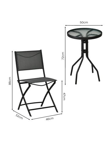 Set Giardino MALDIVE 2 Sedie Pieghevoli in...