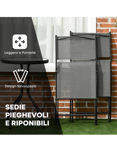Set Giardino MALDIVE 2 Sedie Pieghevoli in...
