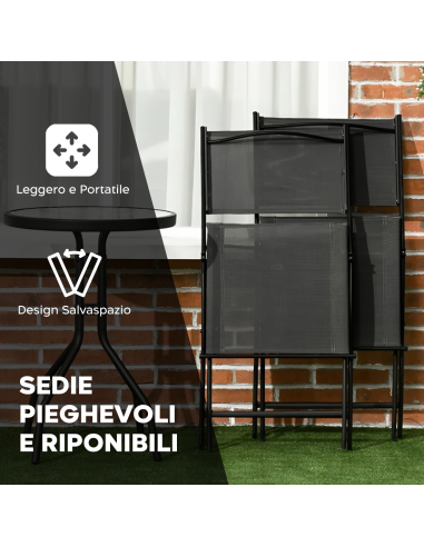 Set Giardino MALDIVE 2 Sedie Pieghevoli in...