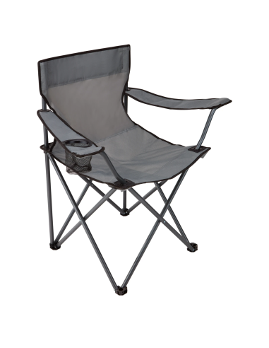 Sedia Pescatore Pieghevole da Campeggio con Porta Bicchiere con Sacca a Spalla Grigio