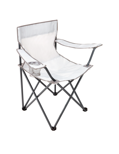 Sedia Pescatore Pieghevole da Campeggio con Porta Bicchiere con Sacca a Spalla Bianco