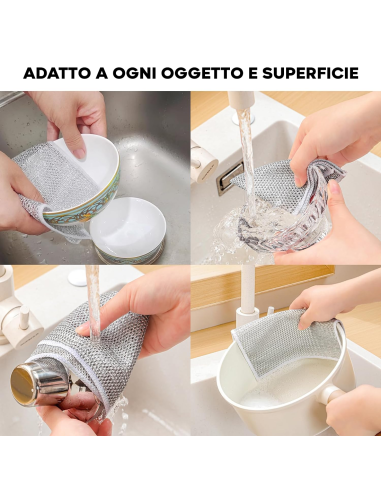 Straccio in Filo Metallico 10pz Riutilizzabile...