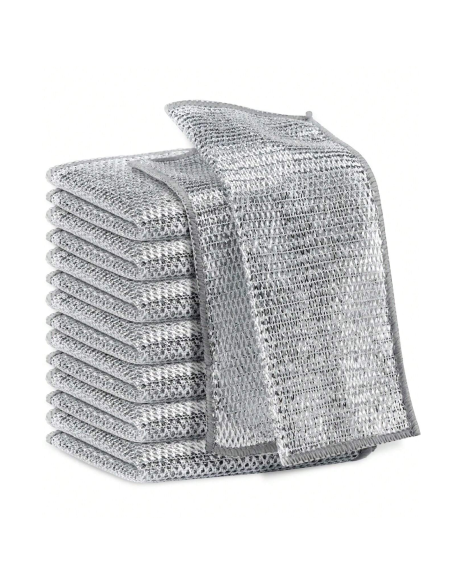 Straccio in Filo Metallico 10pz Riutilizzabile Multiuso per Piatti e Pulizia