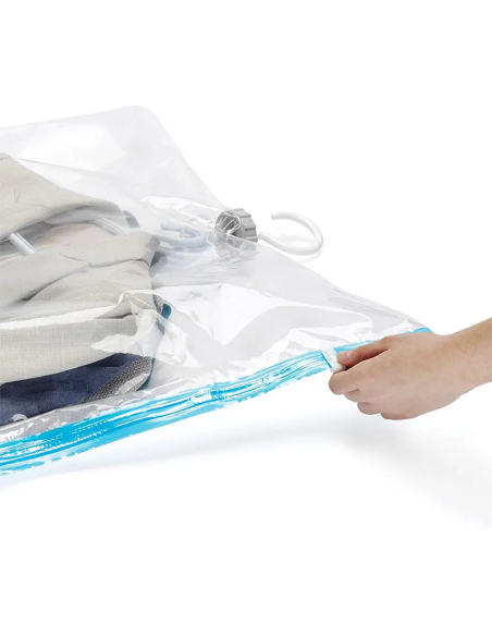 Sacco sottovuoto sacchetto vestiti con gancio custodia indumenti appendi abiti