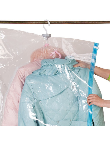 Sacco sottovuoto sacchetto vestiti con gancio custodia indumenti appendi abiti
