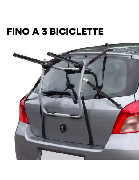 APOLLO XONE Supporto Portabici per Bagagliaio Auto Universale 3 Bici 250kg