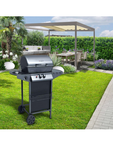 Barbecue a GAS con Fornello 2,9KW 2 Bruciatori...