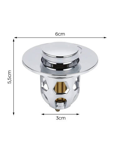 4pz Tappo Lavandino Pop-Up Universale Filtro...