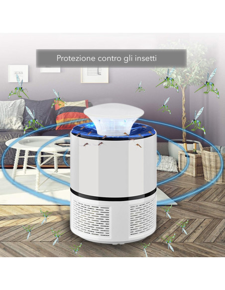 2pz Lampada Antizanzare Elettrica 18724 Trappola per Insetti Led USB Portatile