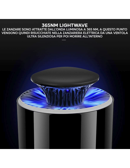 2pz Lampada Antizanzare Elettrica 18724 Trappola per Insetti Led USB Portatile