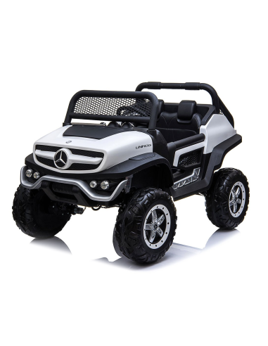 Macchina Elettrica per Bambini LT972 Mercedes Unimog Luci Suoni Telecomando Bianco