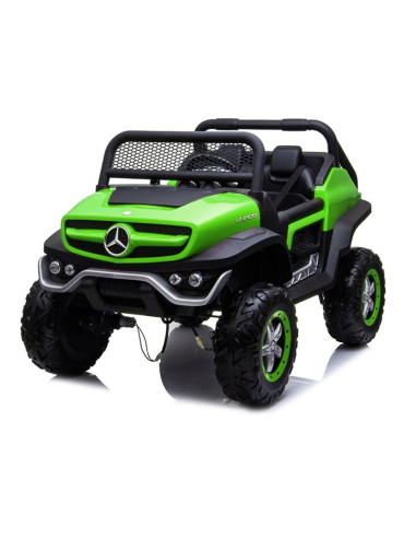 Macchina Elettrica per Bambini LT972 Mercedes Unimog Luci Suoni Telecomando Verde