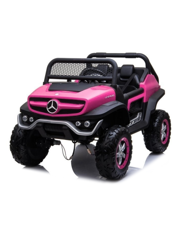 Macchina Elettrica per Bambini LT972 Mercedes Unimog Luci Suoni Telecomando Rosa