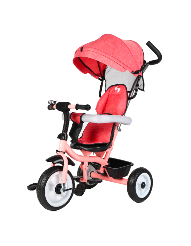 Triciclo FUNNY LT982 Passeggino per Bambini Carrozzina con Tettuccio Parasole