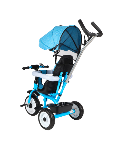 Triciclo FUNNY LT982 Passeggino per Bambini Carrozzina con Tettuccio Parasole