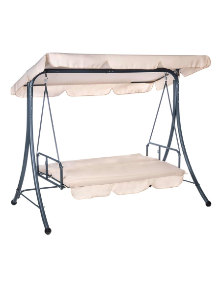 Dondolo Letto da Giardino ARIZONA 3 Posti Tettuccio Parasole Struttura Acciaio