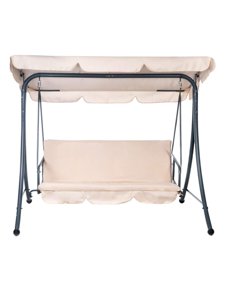 Dondolo Letto da Giardino ARIZONA 3 Posti Tettuccio Parasole Struttura Acciaio