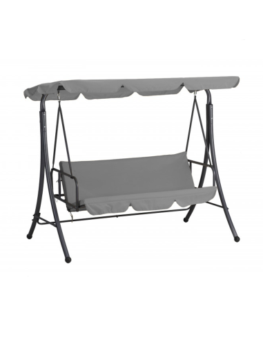 Dondolo Letto da Giardino ARIZONA 3 Posti Tettuccio Parasole Struttura Acciaio Grigio