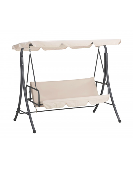 Dondolo Letto da Giardino ARIZONA 3 Posti Tettuccio Parasole Struttura Acciaio