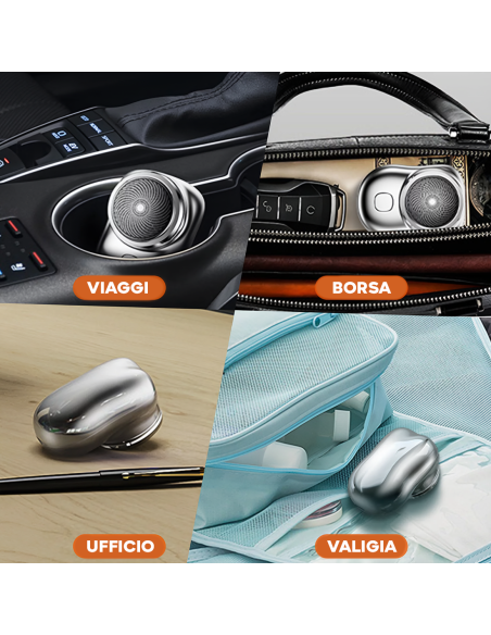 Mini Rasoio Elettrico da Uomo Barba e Capelli Portatile da Viaggio Ricaricabile