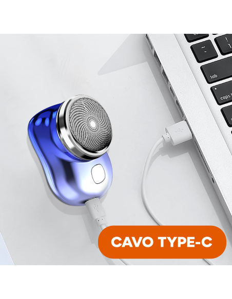 Mini Rasoio Elettrico da Uomo Barba e Capelli Portatile da Viaggio Ricaricabile