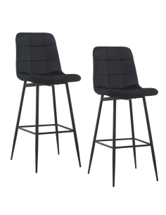 Set 2 Sgabelli in Velluto VELVETTE Struttura Nera con... 2