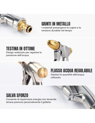 Pistola Irrigazione Acqua per Tubo da Giardino...