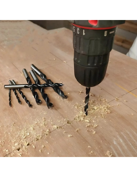 5pz Set di Punte per Trapano per Legno Elicoidali Universali da 4,5,6,8,10mm