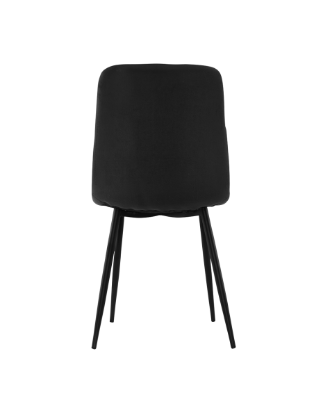 Set 4 Sedie in Velluto VELVETTE Schienale Imbottito Struttura Nera in Metallo