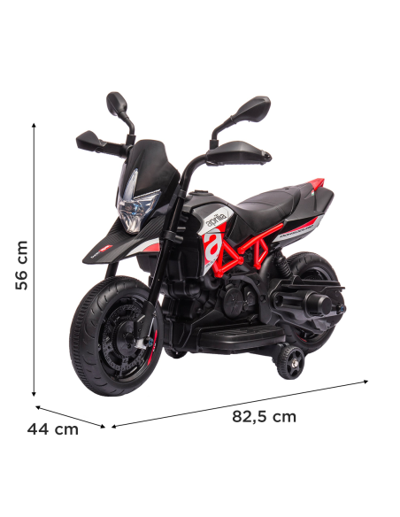 Moto Elettrica per Bambini LT965 Aprilia Dorsoduro SMALL Rossa Luci e Suoni