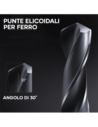 5pz Set di Punte per Trapano per Ferro...