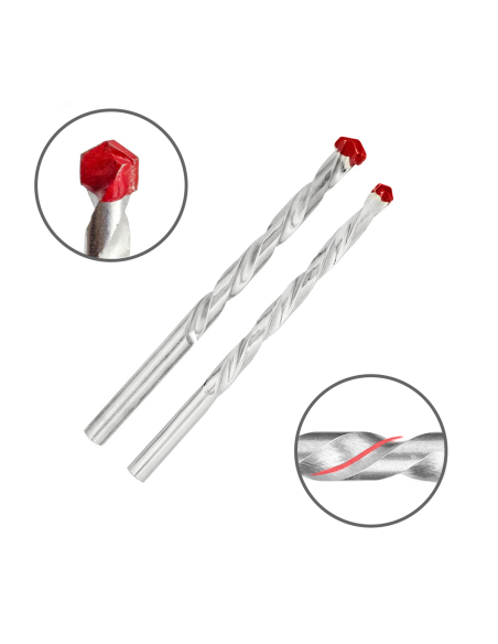 5pz Set di Punte per Trapano per Muro Elicoidali Universali da 4,5,6,8,10mm