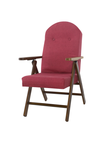 Poltrona in Legno AMALFI Tinta Unita Sedia Reclinabile MASLEGNO 108x65x60 Bordeaux