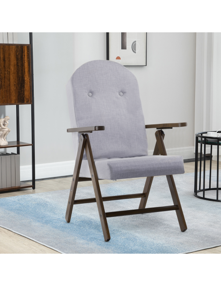 Poltrona in Legno AMALFI Tinta Unita Sedia Reclinabile MASLEGNO 108x65x60