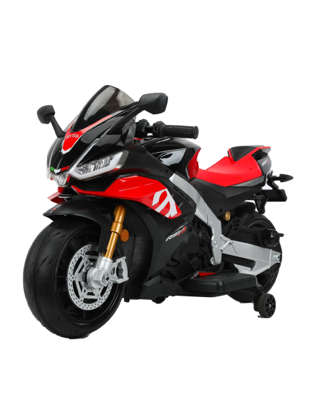 Moto Elettrica per Bambini LT973 Aprilia RSV4 BIG 24V Nera Luci e Suoni
