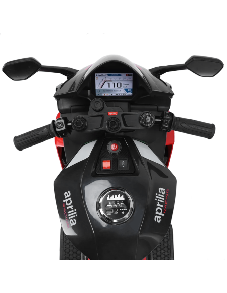 Moto Elettrica per Bambini LT973 Aprilia RSV4 BIG 24V Nera Luci e Suoni