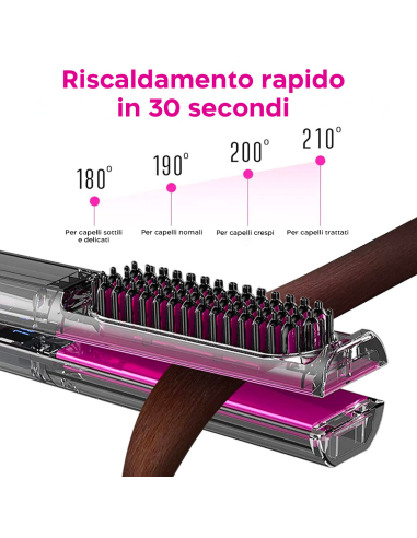 Piastra Capelli Ceramica Spazzola Lisciante 3...