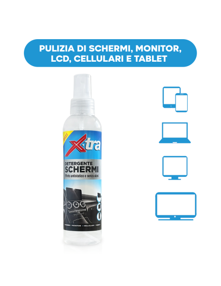 Detergente Schermi e Display LCD 200ml Anti Aloni con Panno in Microfibra