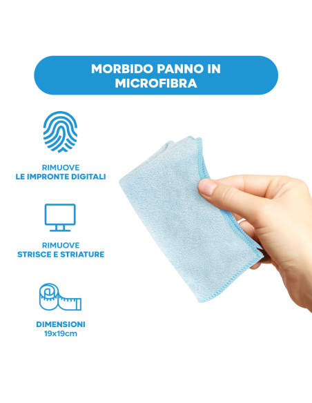 Detergente Schermi e Display LCD 200ml Anti Aloni con Panno in Microfibra