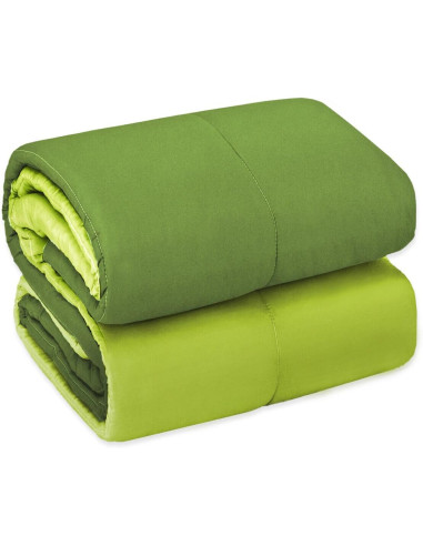 Trapunta Singola Piumone Invernale Imbottita Double Face 170x260cm Made in Italy Verde
