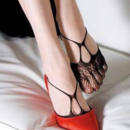 8287 Pack 3 paia calzini INVISIBLE SOCKS salvapiedi tg. Unica 35/41 trama pizzo