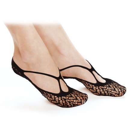 8287 Pack 3 paia calzini INVISIBLE SOCKS salvapiedi tg. Unica 35/41 trama pizzo