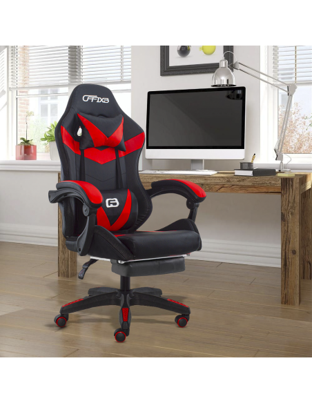 Sedia Ufficio Gaming AZRACE Ecopelle OFFIX3 con Poggiapiedi Poltrona Reclinabile