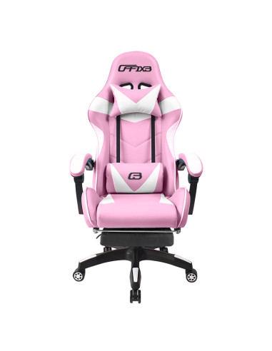 Sedia Ufficio Gaming AZRACE Ecopelle OFFIX3 con Poggiapiedi Poltrona Reclinabile Rosa