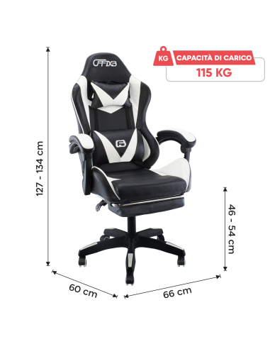Sedia Ufficio Gaming AZRACE Ecopelle OFFIX3 con...