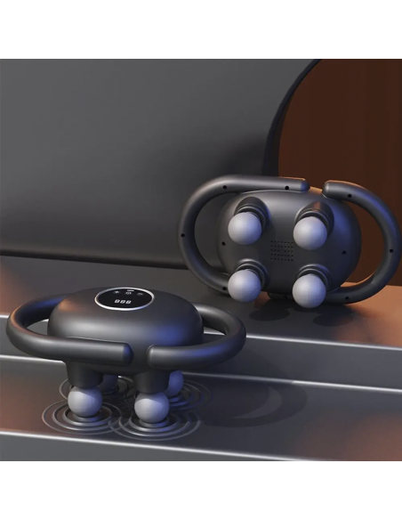 Pistola Massaggiante Elettrica 4 Testine per Massaggio Muscolare a Batteria 15W