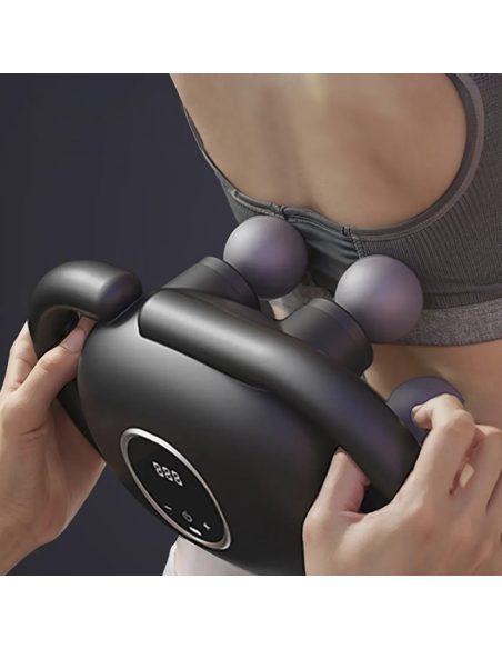 Pistola Massaggiante Elettrica 4 Testine per Massaggio Muscolare a Batteria 15W