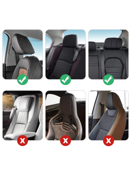 Poggiatesta Cuscino per Auto da Viaggio Supporto Regolabile per Collo a 180°