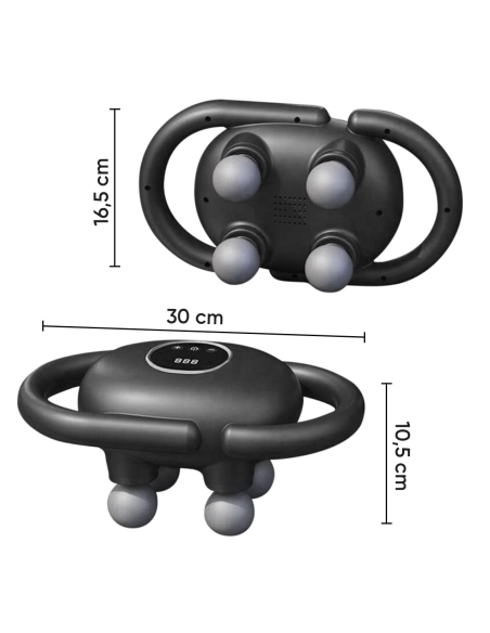 Pistola Massaggiante Elettrica 4 Testine per Massaggio Muscolare a Batteria 15W